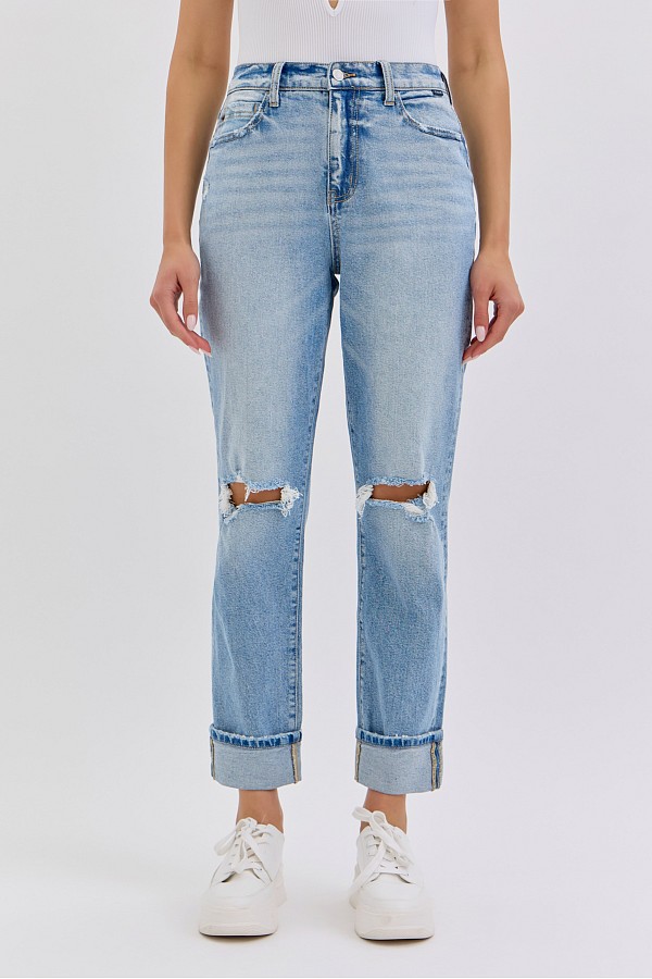 High Rise Straight with Cuff